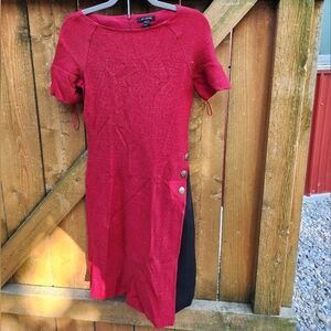 St. John Red Dress with Black Accents